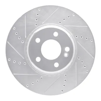 R1 Concepts EDZ-63117L Brake Rotor Drilled and Slotted Silver